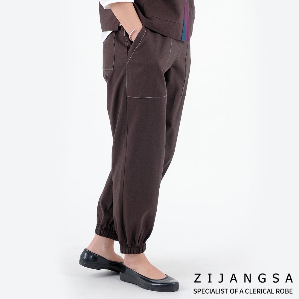 [25004] (여) 린넨 스티치 발목밴딩 바지 / 생활한복 개량한복 법복 절복